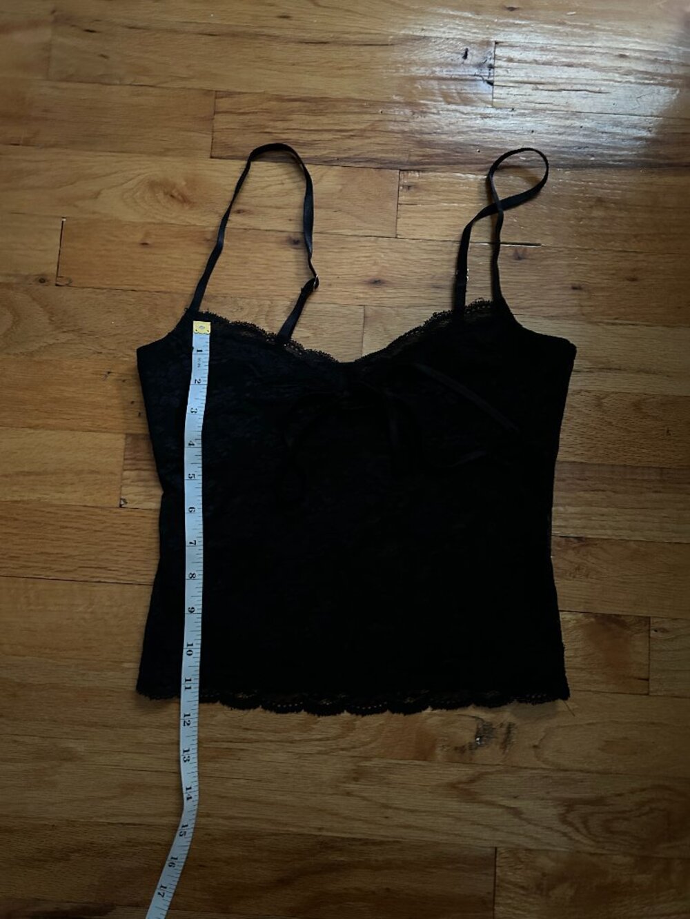 Edikted Sheer Black Lace Camisole Tank Top Women's Extra Small Y2K Front-Tie - Picture 10 of 10